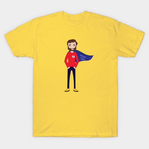 Super Dad Hero Father T-Shirt by SwitColor